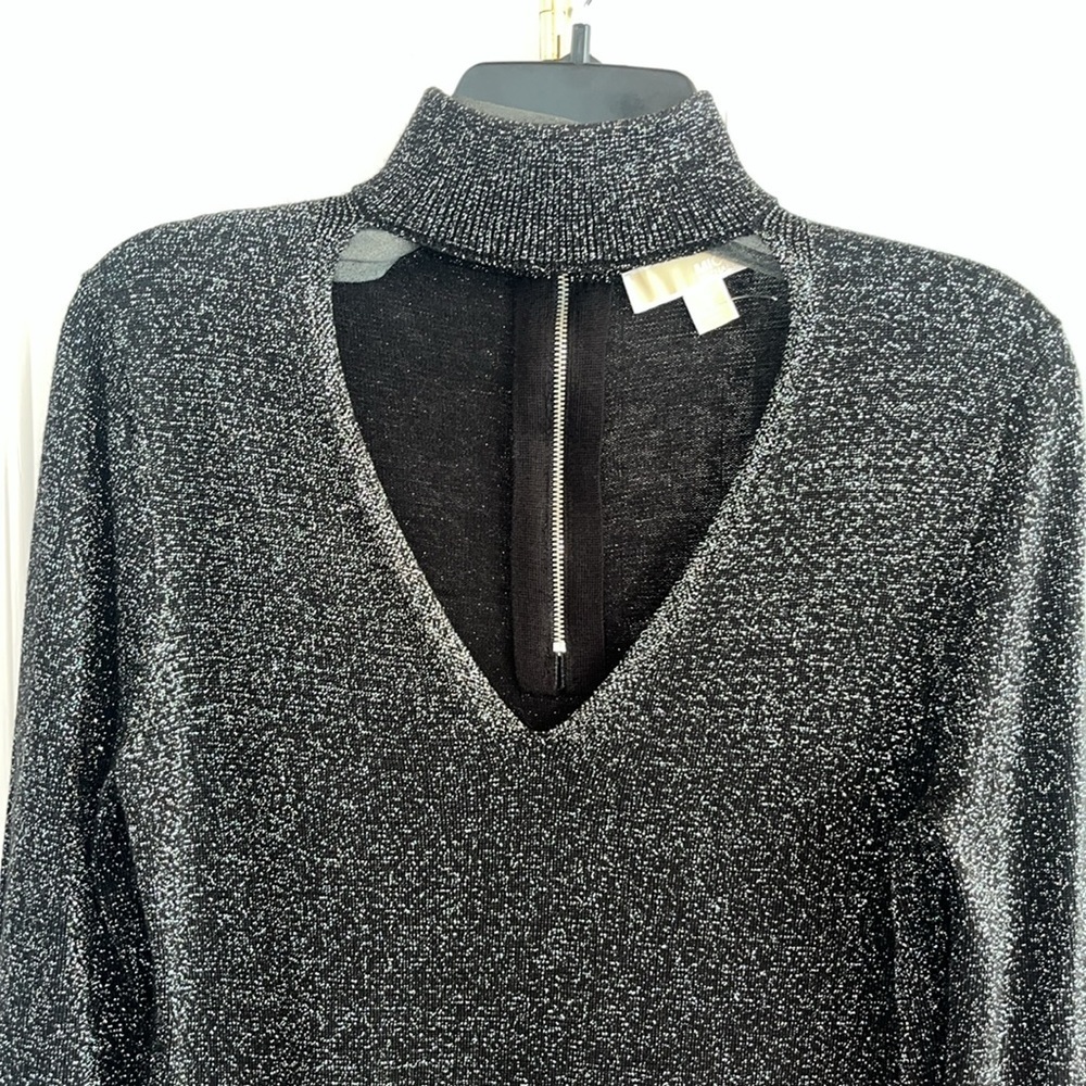 Michael Michael Kors Metallic Sweater Dres with Choker Neck size M - Picture 4 of 12